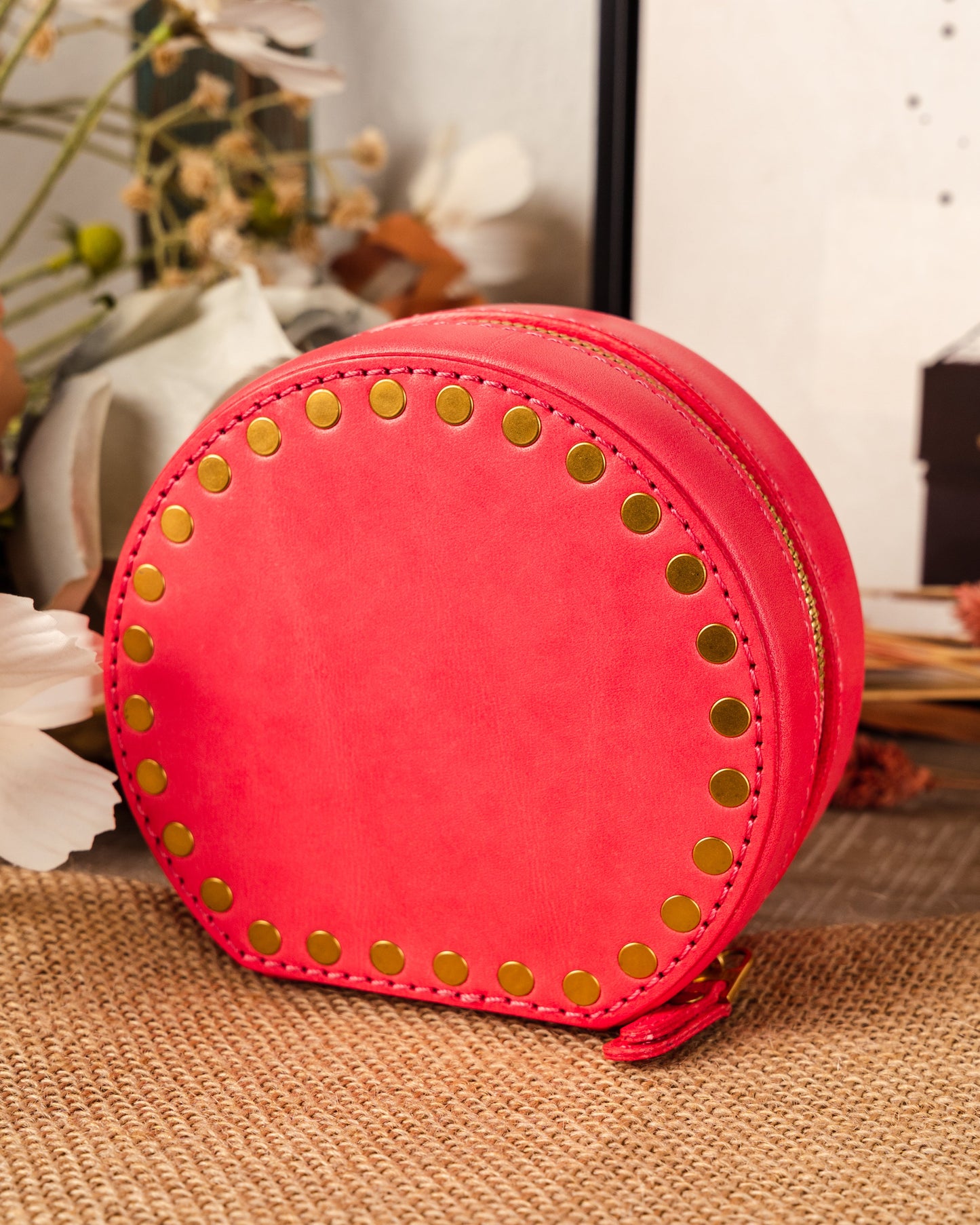 Leather Jewelry Box - Round