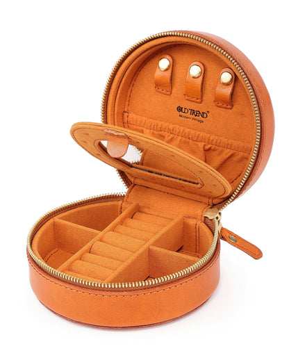 Leather Jewelry Box - Round