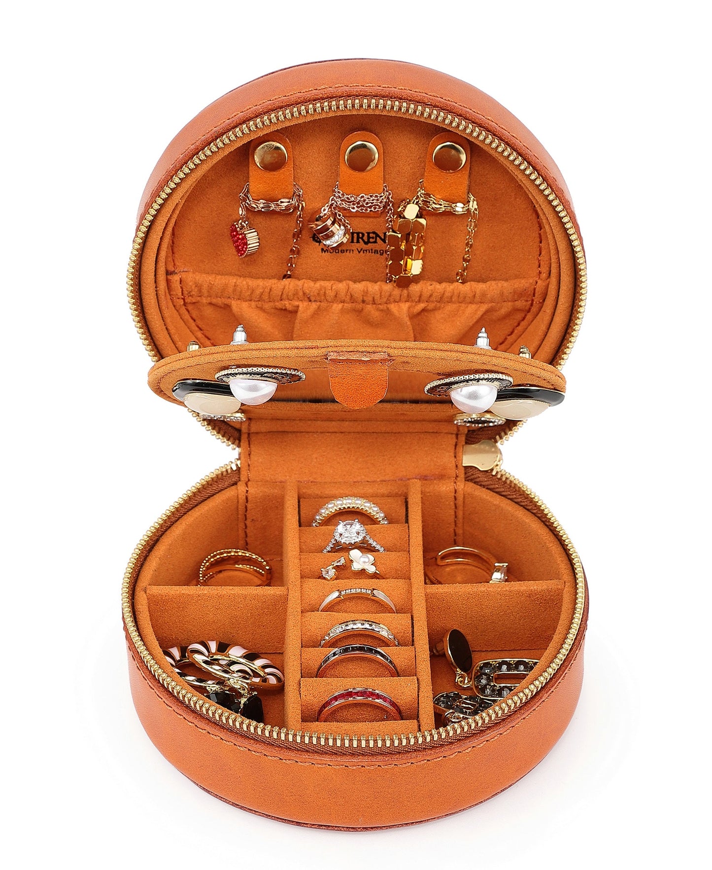 Leather Jewelry Box - Round