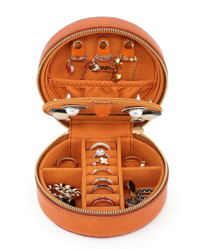 Leather Jewelry Box - Round