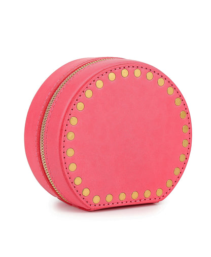 Leather Jewelry Box - Round