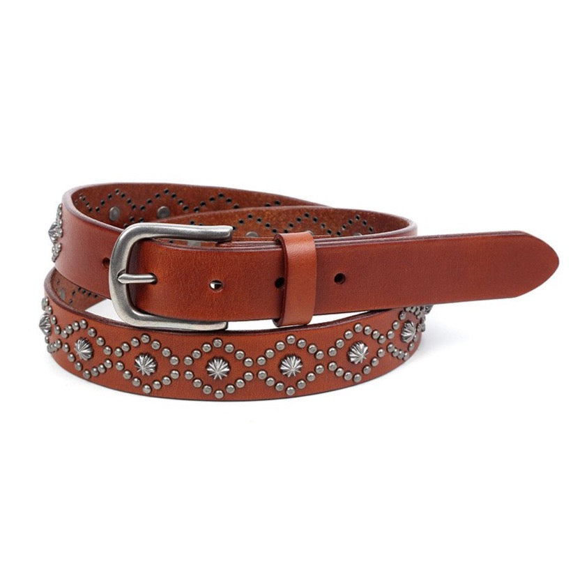 Sunburst Leather Belt