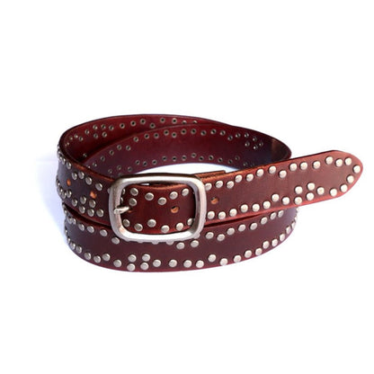 Silverstud Leather Belt