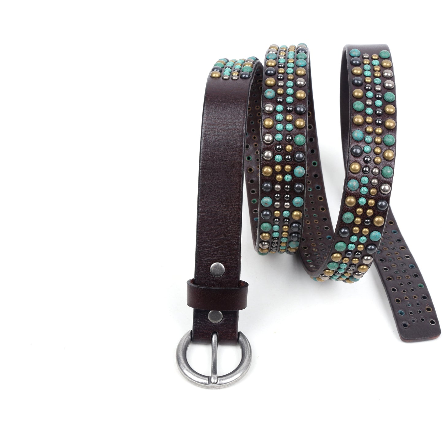 Amazonite Leather Belt